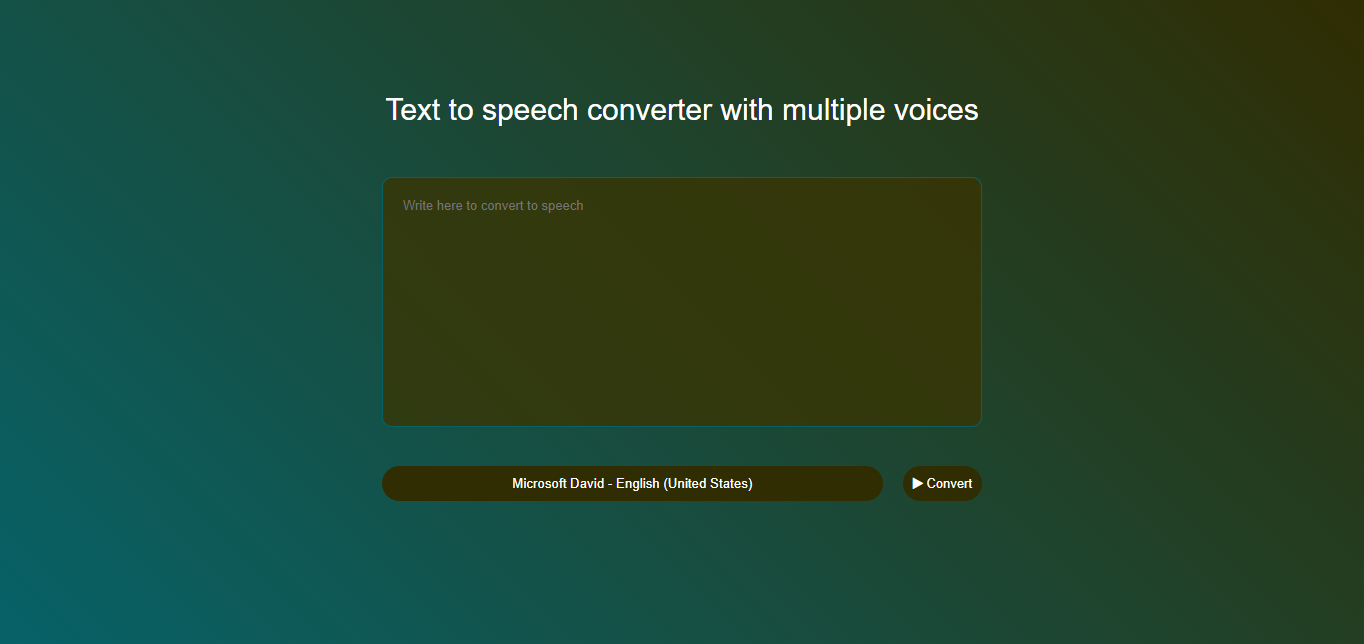 Text to speech converter with multiple voices using JavaScript